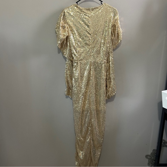boohoo Gold Sequin  Maxi Dress - Picture 4 of 5